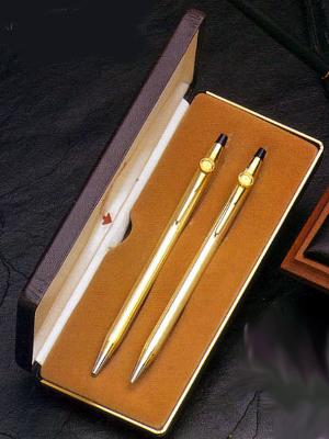 Rotary Emblem Gold Filled Cross Pen Set
